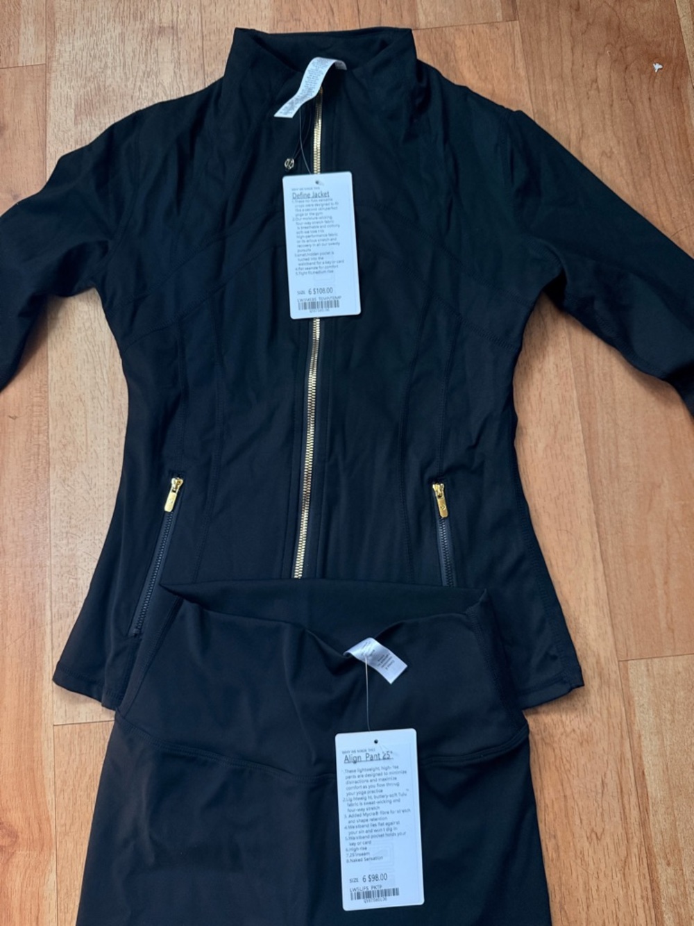 lululemon athletica Black Jacket with Gold Zippers